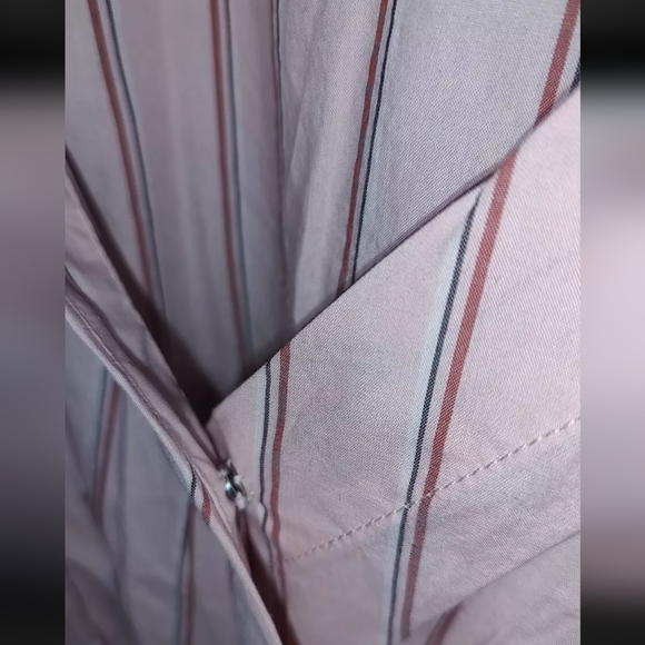 Pink 3/4 Sleeve Fitted Blouse Free Assembly, Size XL, NWT, Peplum, Pink, Stripe - Picture 9 of 10